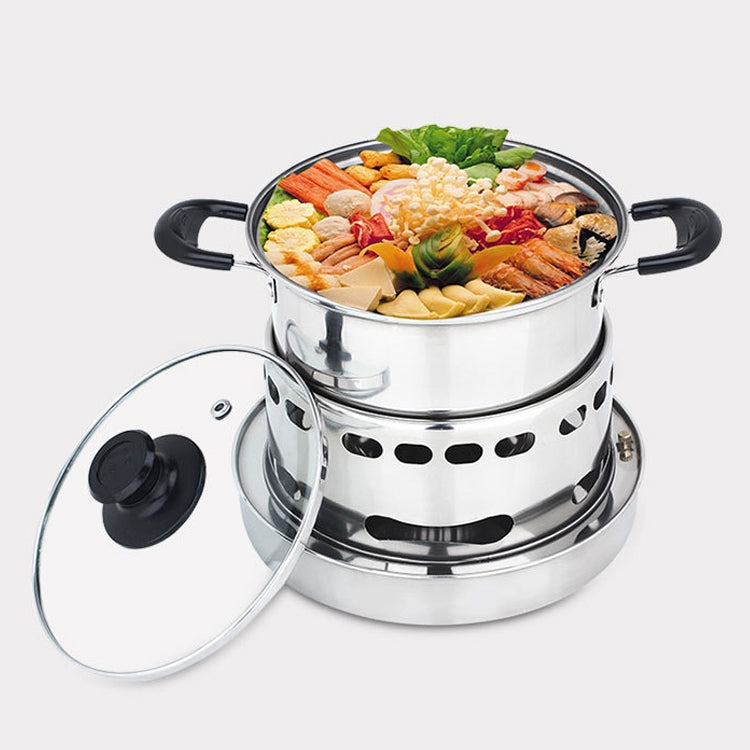 Portable Outdoor Stainless Steel Wick Alcohol Stove Single Small Pot Set, Size: 16cm