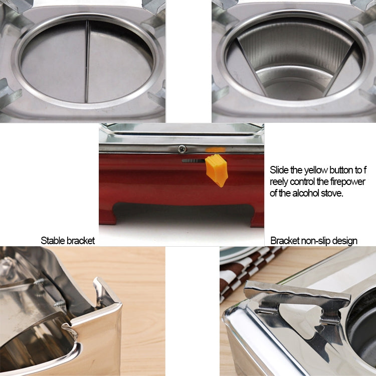 Square Shape Stainless Steel Solid Alcohol Stove Burner