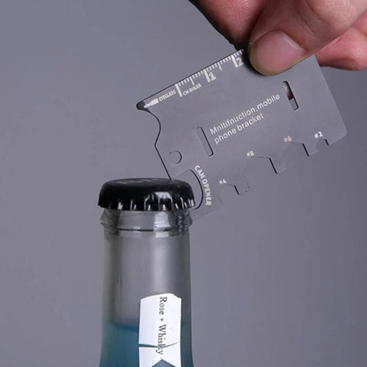Multi-function Folding Stainless Steel Tool Card Bottle Opener Phone Holder