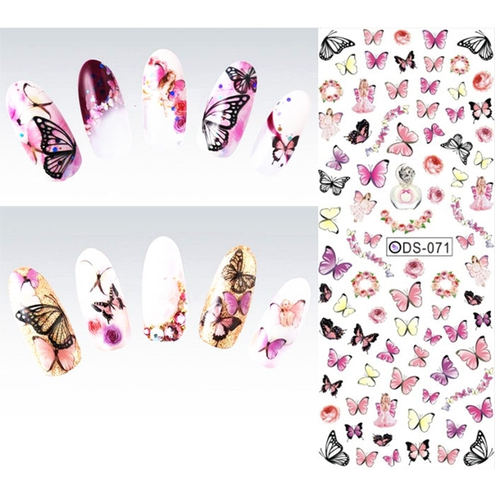 DS71-76 5 PCS 6 Patterns DIY Design Beauty Water Transfer Nails Art Sticker Nail Art Decoration Accessories, Random Color Delivery, Without Nails