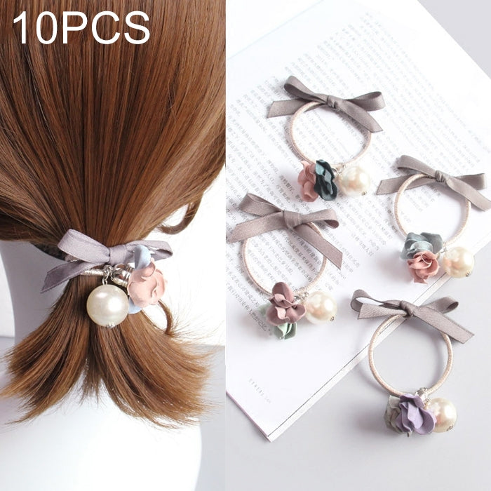 10 PCS Cute Sweet Style Elastic Rubber Hair Band Ring Random Color Delivery