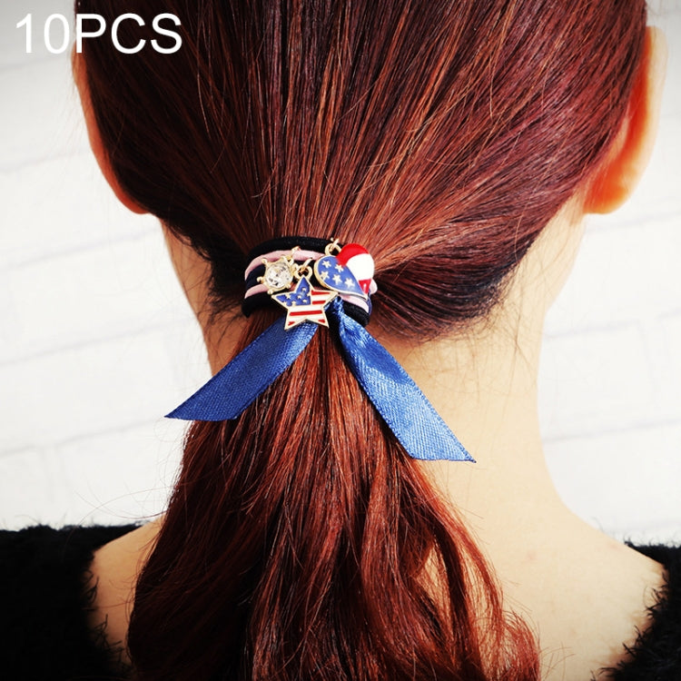 10 PCS Cute Pendants Style Elastic Rubber Hair Band Ring Random Color Delivery
