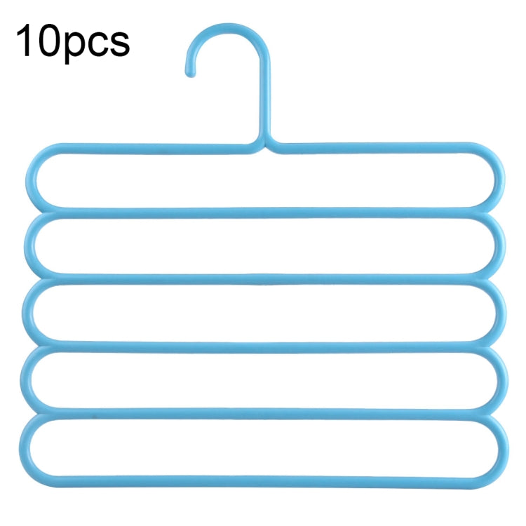 Multi-function 5 Layers Pants Scarf Silk Tie Plastic Clothes Hangers(Blue)