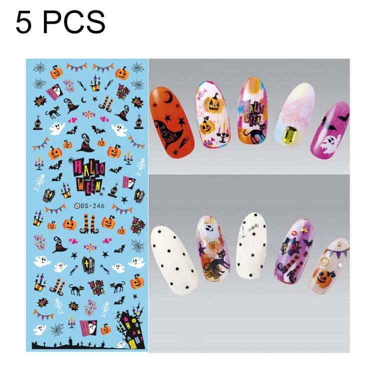 DS246-256 5 PCS 11 Patterns DIY Design Beauty Water Transfer Nails Art Sticker Nail Art Decoration Accessories, Random Color and Style Delivery, Without Nails