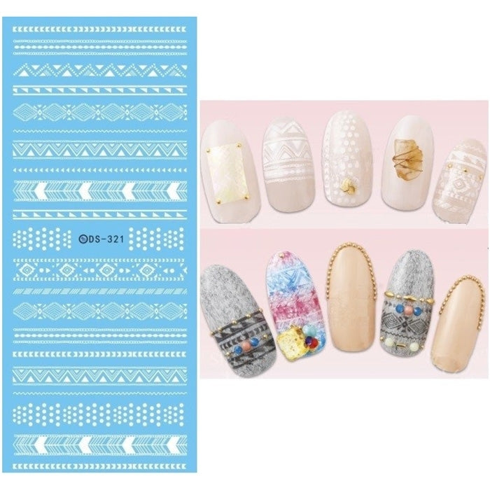 DS321-344 5 PCS 12 Patterns DIY Design Beauty Water Transfer Harajuku Nails Art Sticker Nail Art Decoration Accessories, Random Color Delivery, Without Nails