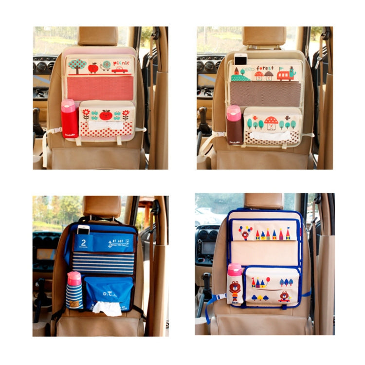 Car Auto Back Seat Folding Table Drink Food Cup Tray Multi-purpose Dining Table Chair Back Pocket Cartoon Folding Multi-functional Food Tray Car Storage Table, Random Color Delivery