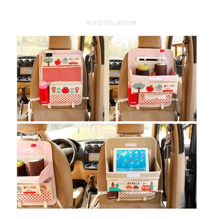 Car Auto Back Seat Folding Table Drink Food Cup Tray Multi-purpose Dining Table Chair Back Pocket Cartoon Folding Multi-functional Food Tray Car Storage Table, Random Color Delivery