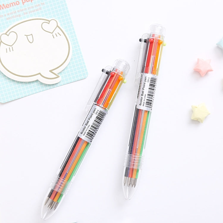 20 PCS Creative Stationery Simple Cute Six Colors Ball Pen Push Action Pen School Office Supplies, Random Color Delivery