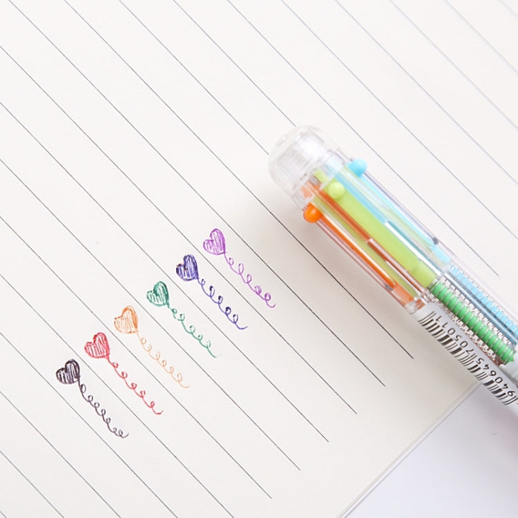 20 PCS Creative Stationery Simple Cute Six Colors Ball Pen Push Action Pen School Office Supplies, Random Color Delivery