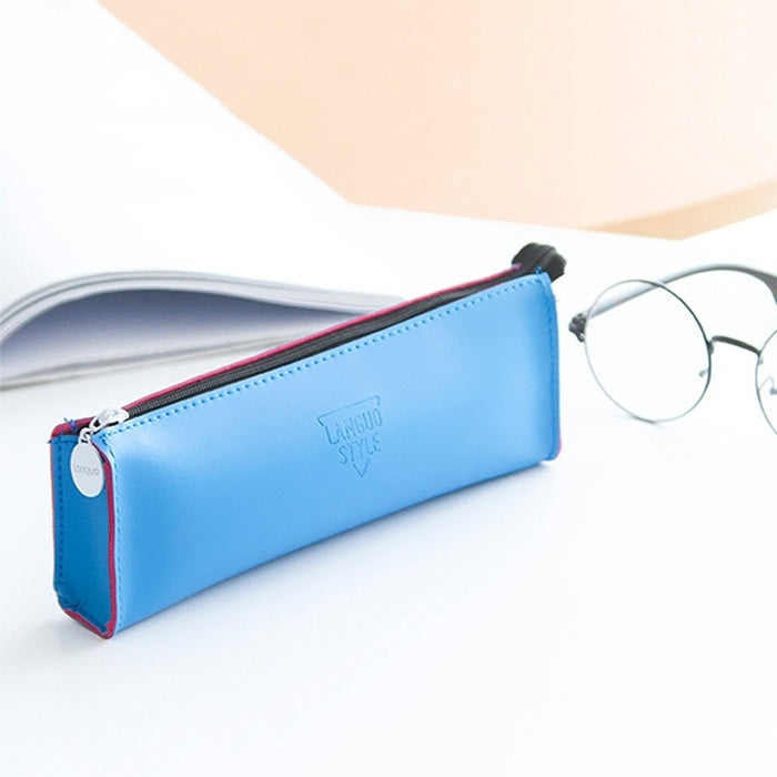 Creative Stationery Simple Square Solid Color Pencil Case Stationery Bag School Office Supplies, Random Color Delivery