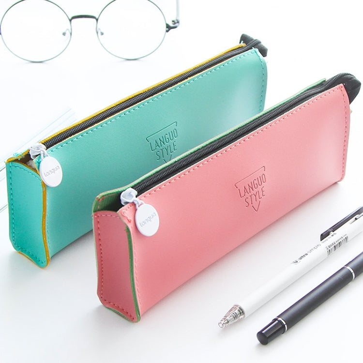 Creative Stationery Simple Square Solid Color Pencil Case Stationery Bag School Office Supplies, Random Color Delivery