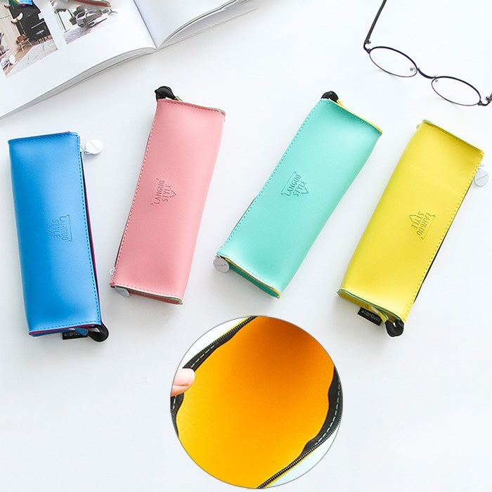 Creative Stationery Simple Square Solid Color Pencil Case Stationery Bag School Office Supplies, Random Color Delivery