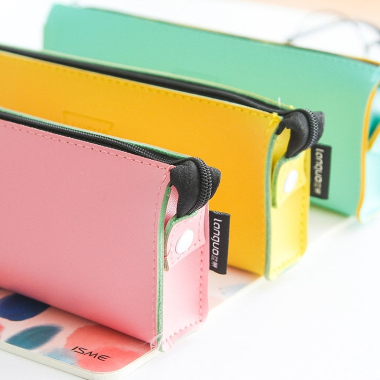 Creative Stationery Simple Square Solid Color Pencil Case Stationery Bag School Office Supplies, Random Color Delivery