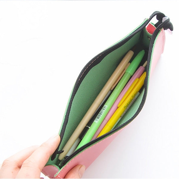 Creative Stationery Simple Square Solid Color Pencil Case Stationery Bag School Office Supplies, Random Color Delivery