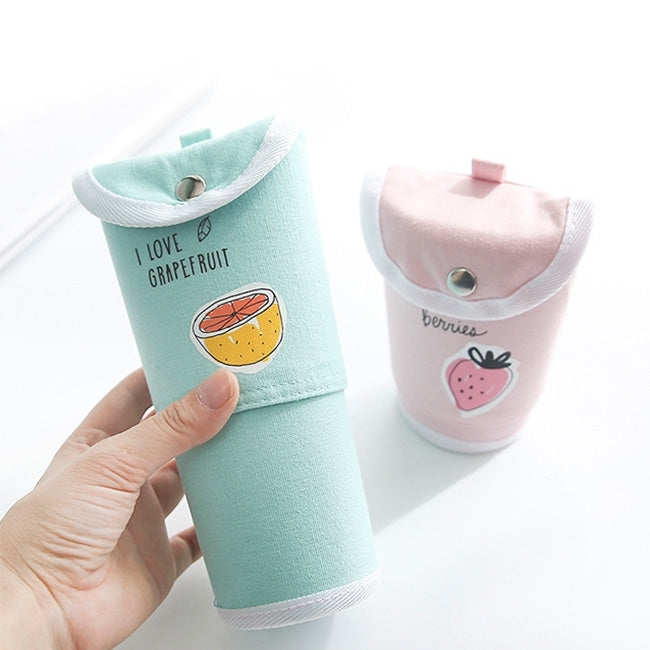 Creative Stationery Cute Retractable Canvas Pen Container High-capacity Stationery Pencil Bag School Office Supplies, Random Color Delivery