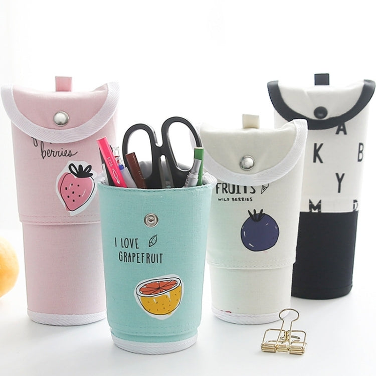 Creative Stationery Cute Retractable Canvas Pen Container High-capacity Stationery Pencil Bag School Office Supplies, Random Color Delivery