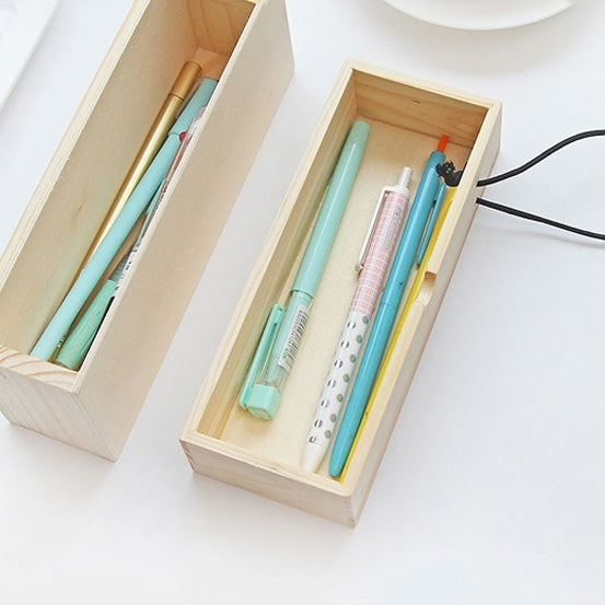 Creative Stationery Wooden Multi-function Simple Cool Cat Stationery Case Pencil Case Storage Box School Office Supplies, Random Pattern Delivery