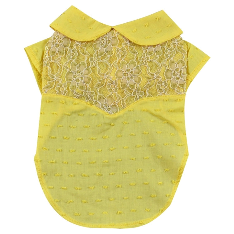 Cute Floral Pattern Lace Pet Shirt, Size: XS, Back Length: 20cm, Chest: 32cm(Yellow)