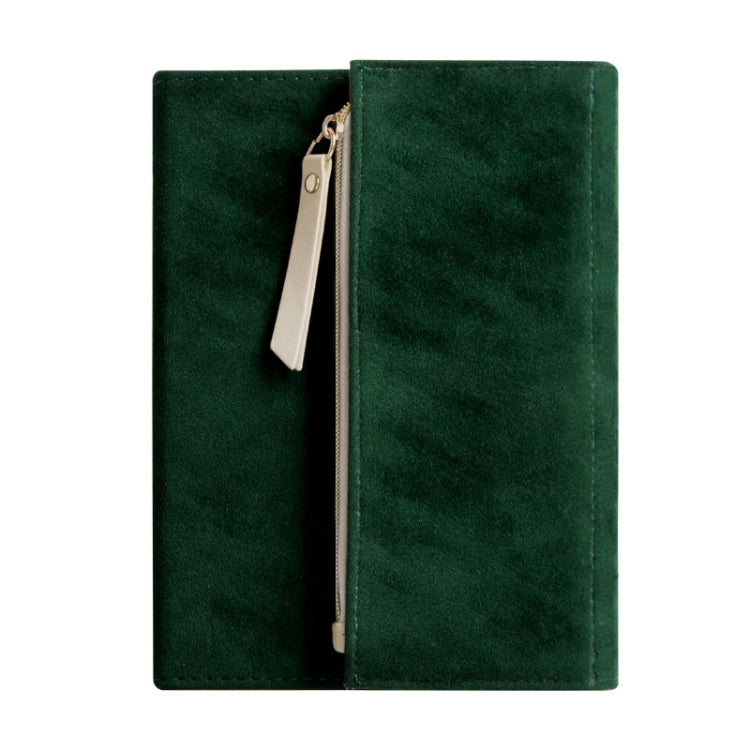 B6 Portable Suede Cover Tri-folding Notebook Diary Book with Storage Bag