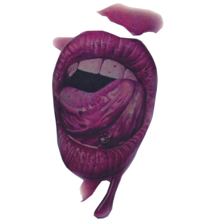 S-291 50 PCS Halloween Terror Realistic Wound Blood Mouth Temporary Tattoo Sticker