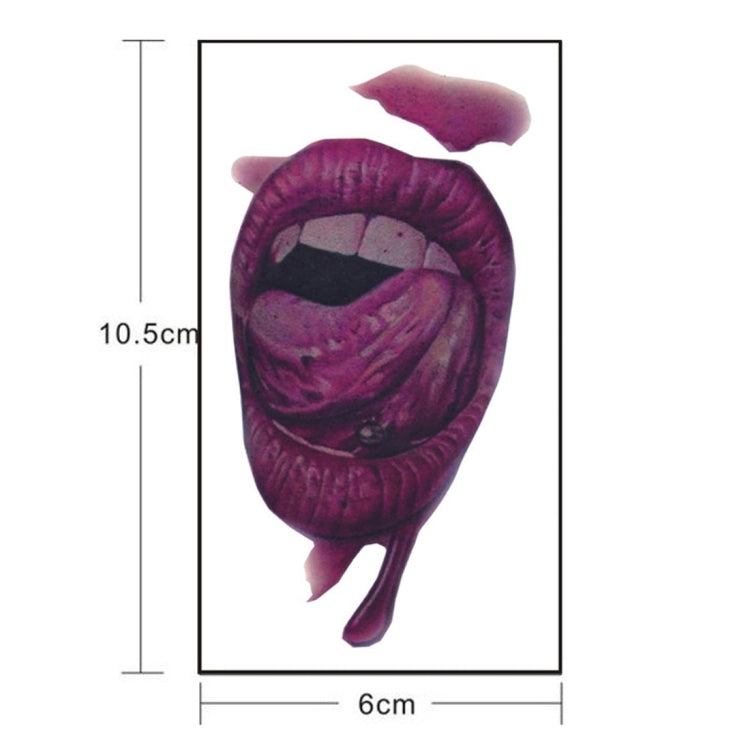 S-291 50 PCS Halloween Terror Realistic Wound Blood Mouth Temporary Tattoo Sticker