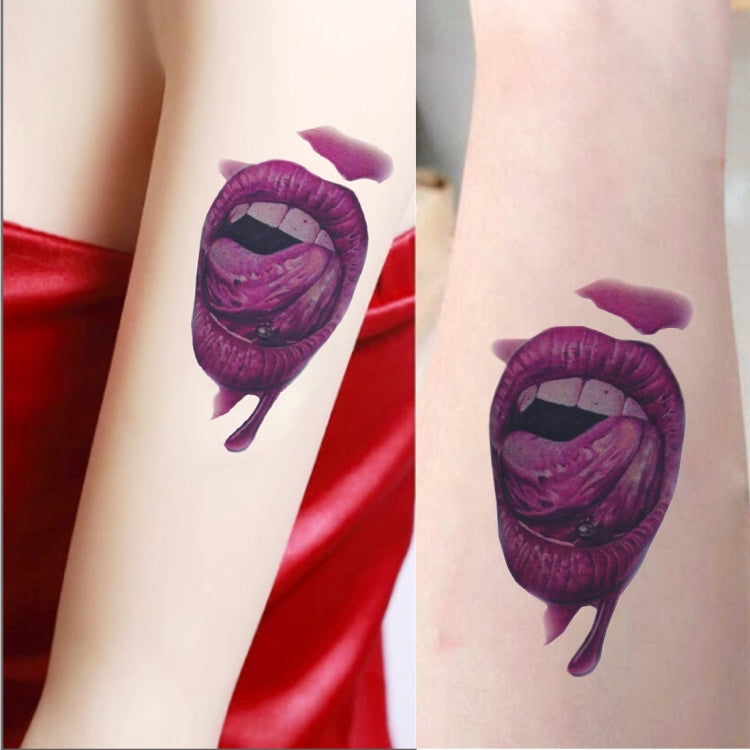 S-291 Halloween Terror Realistic Wound Blood Mouth Temporary Tattoo Sticker