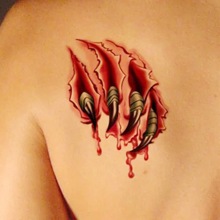 S-024 100 PCS Halloween Terror Realistic Wound Blood Injury Scar Temporary Tattoo Sticker