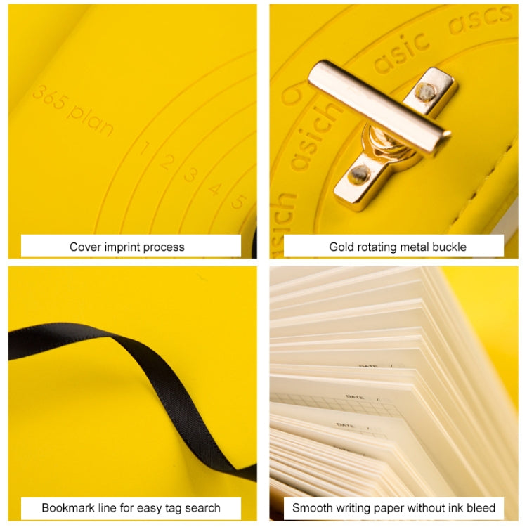 A6 Annual-rings Cover Rotary Buckle Squared Paper Notebook Diary Book