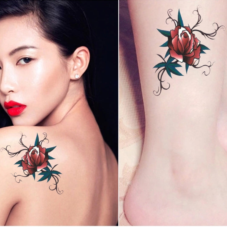 S-167 50 PCS Halloween Terror Rose Waterproof Realistic Temporary Tattoo Sticker