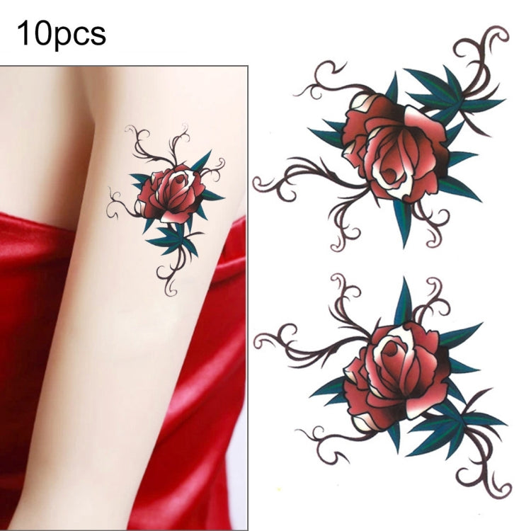 S-167 50 PCS Halloween Terror Rose Waterproof Realistic Temporary Tattoo Sticker
