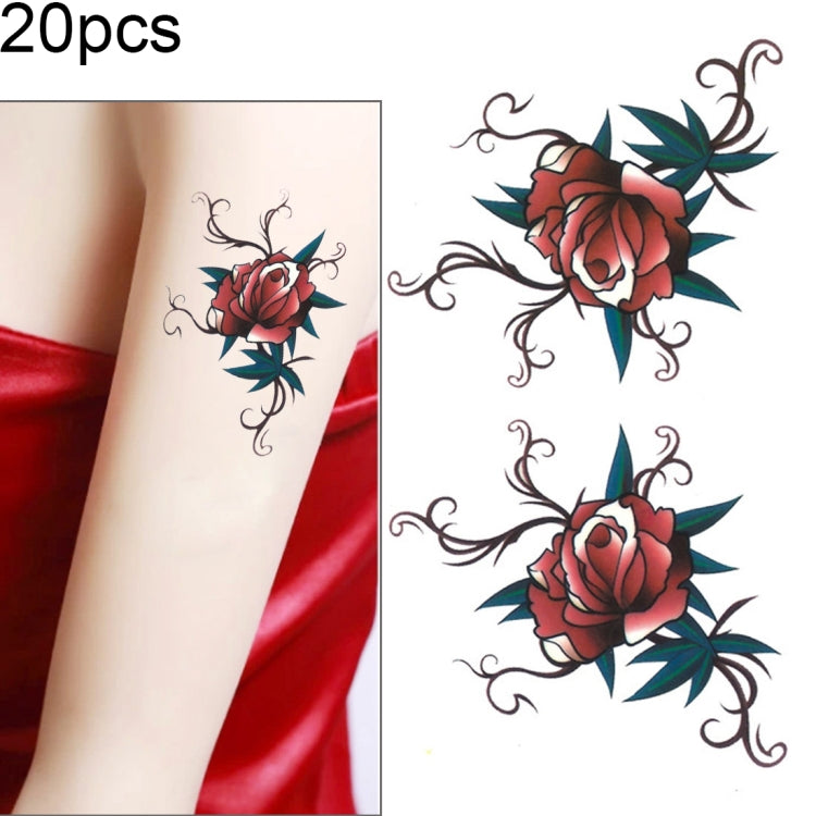 S-167 100 PCS Halloween Terror Rose Waterproof Realistic Temporary Tattoo Sticker