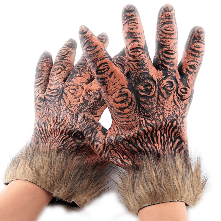 Halloween Cosplay Latex + Wool Horrific Wolf Gloves