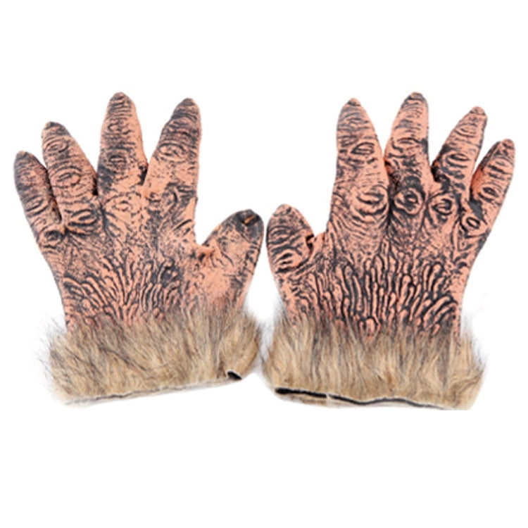 Halloween Cosplay Latex + Wool Horrific Wolf Gloves