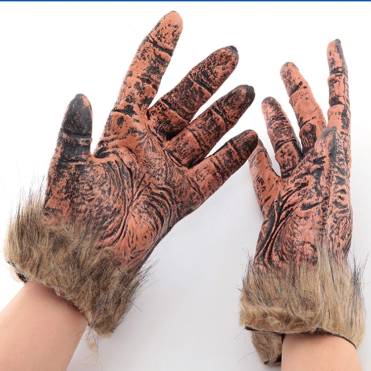 Halloween Cosplay Latex + Wool Horrific Wolf Gloves