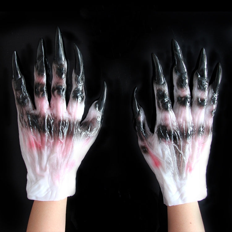 Halloween Cosplay Latex White Horrific Wolf Gloves