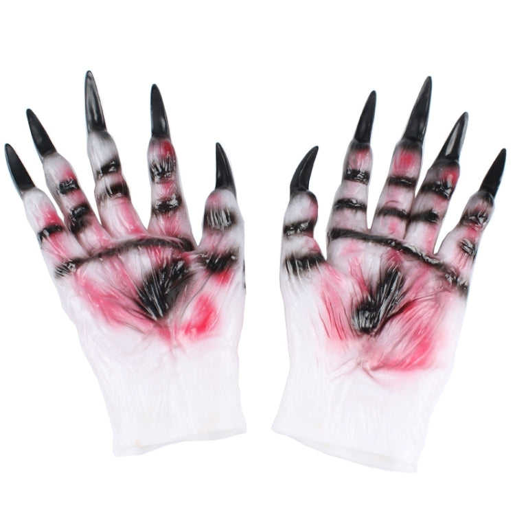 Halloween Cosplay Latex White Horrific Wolf Gloves