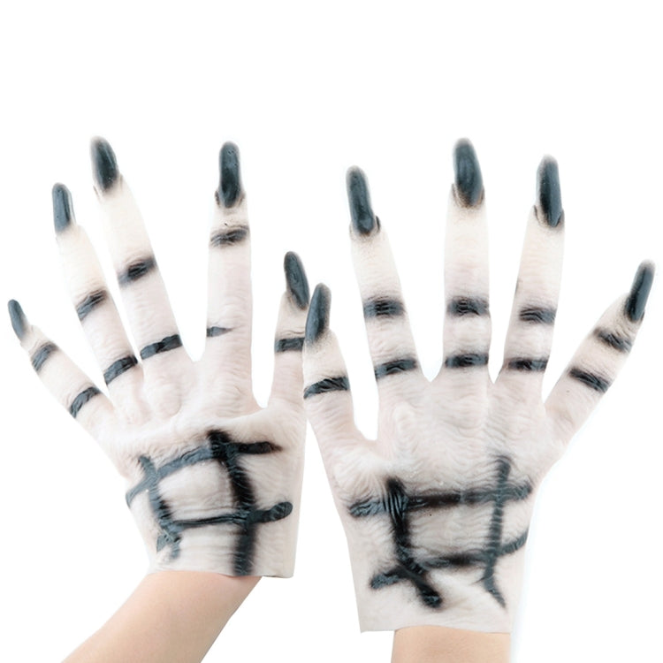 Halloween Cosplay Latex White Horrific Ghost Gloves