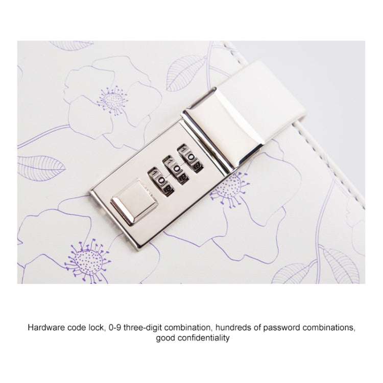A5 PU Cover Notebook Students Diary Book with Password Lock(Purple)