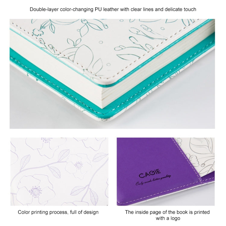 A5 PU Cover Notebook Students Diary Book with Password Lock(Purple)