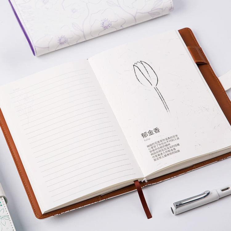 A5 PU Cover Notebook Students Diary Book with Password Lock(Purple)