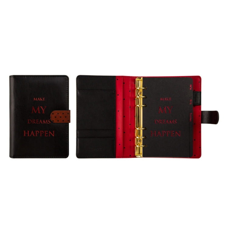 A6  Fashion Color Blocking Loose-leaf Notebook Diary Book