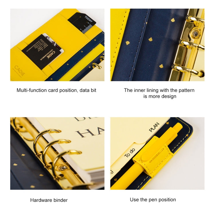 A6  Fashion Color Blocking Loose-leaf Notebook Diary Book