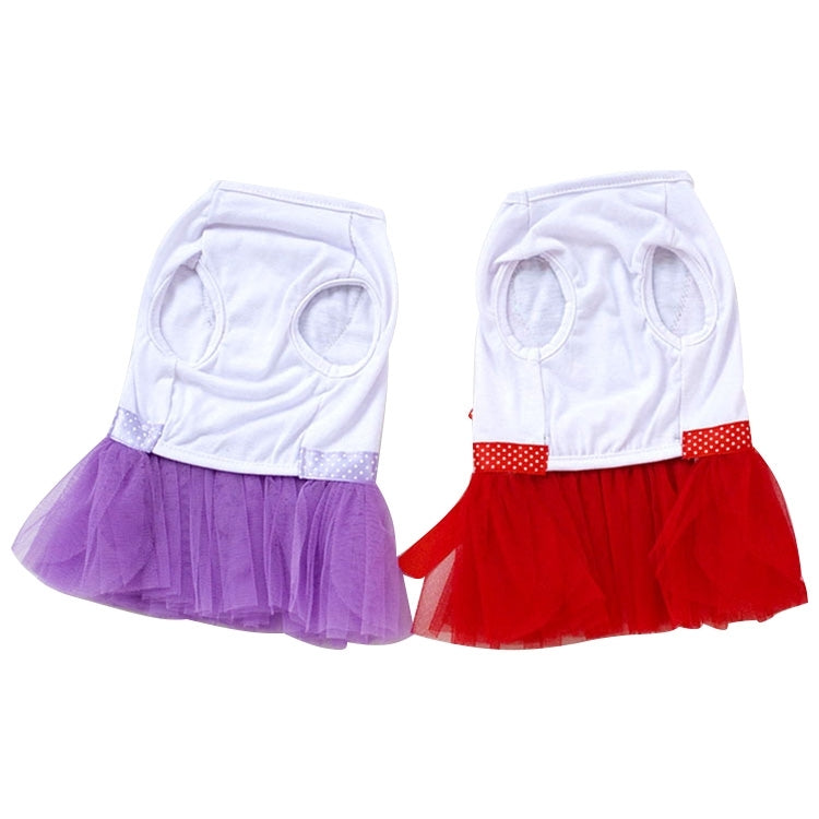 Cute Heart Pattern Pet Bubble Skirt, Size: XS, Back Length: 16cm, Chest: 27cm(Red)