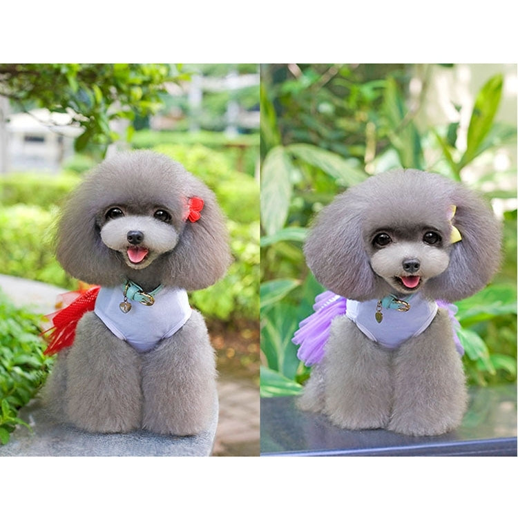 Cute Heart Pattern Pet Bubble Skirt, Size: M, Back Length: 25cm, Chest: 37cm(Red)