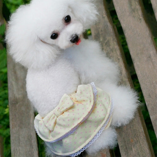 Yellow Skirt Type Pet Sanitary Pants Underwear, Size: M (Waistline: 26 - 35 cm)(Yellow)