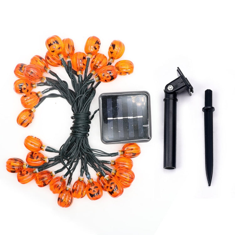 7.5M 30 LED Solar Energy Pumpkin String Lights Halloween Party Orange Color Monster Pumpkin Lamps Decoration String Lights