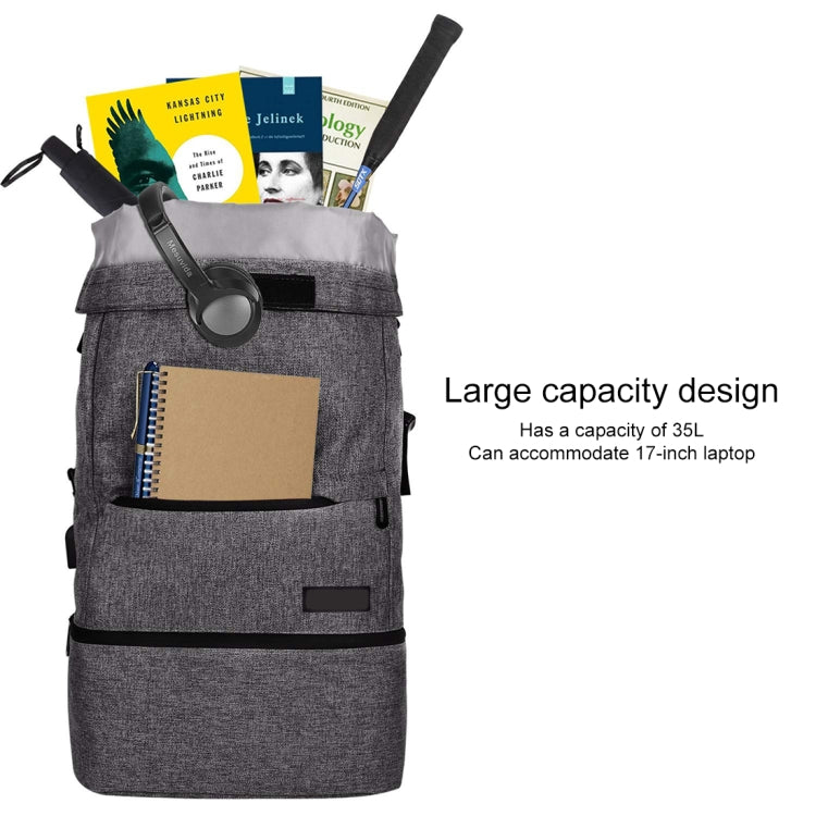 Polyester Waterproof Laptop Backpack with USB Interface Capacity: 35L