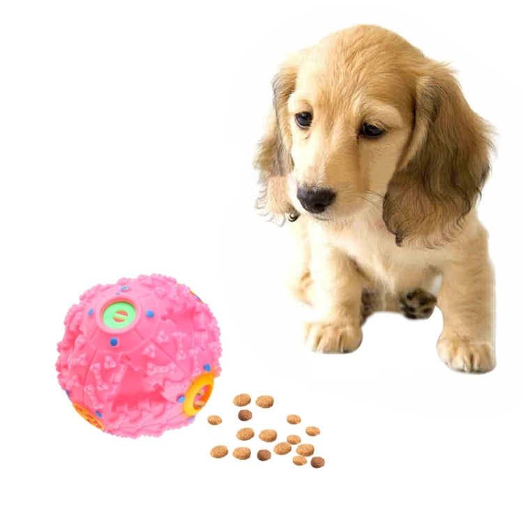 Pet Food Dispenser Squeaky Giggle Quack Sound Training Toy Chew Ball, Size: L, Ball Diameter: 11.5cm(Pink)
