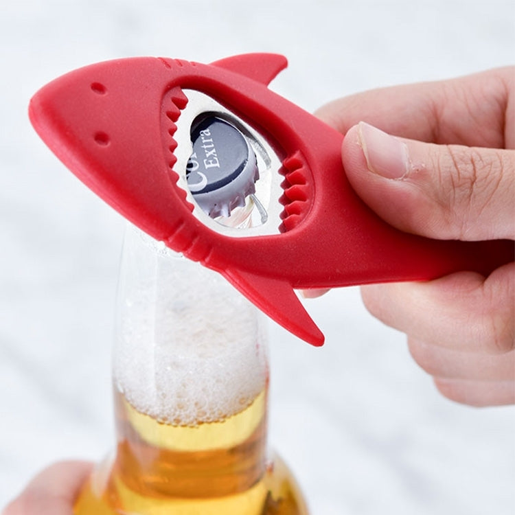Portable Shark Shape Silicone Beer Bottle Opener Magnetic Metal Storage Can Opener
