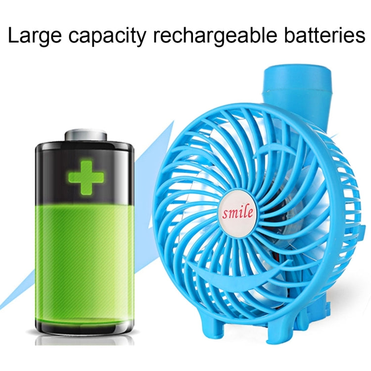 Battery Operated Foldable Handheld Mini Fan with 3 Speed Control, Support Bluetooth & TF Card Music Play(Blue)